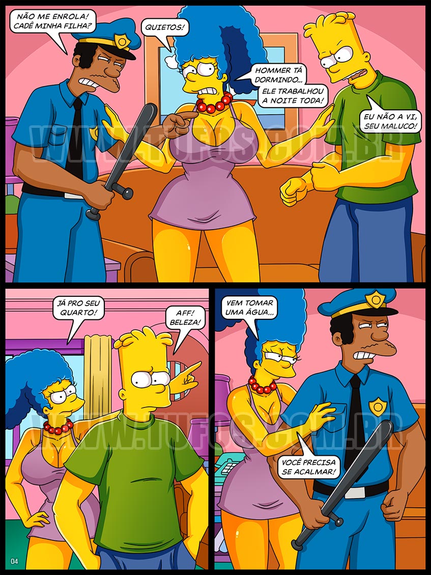 Os Simptoons - Levando cacete da polícia - 04